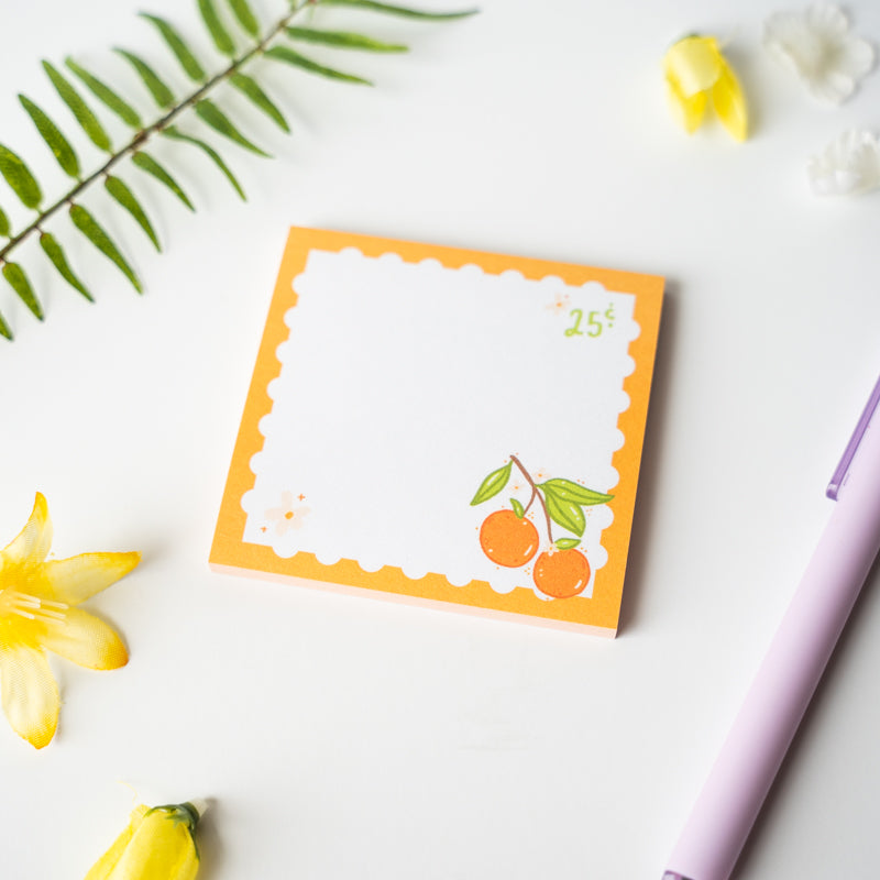 Orange Fruit Stamp Sticky Notes