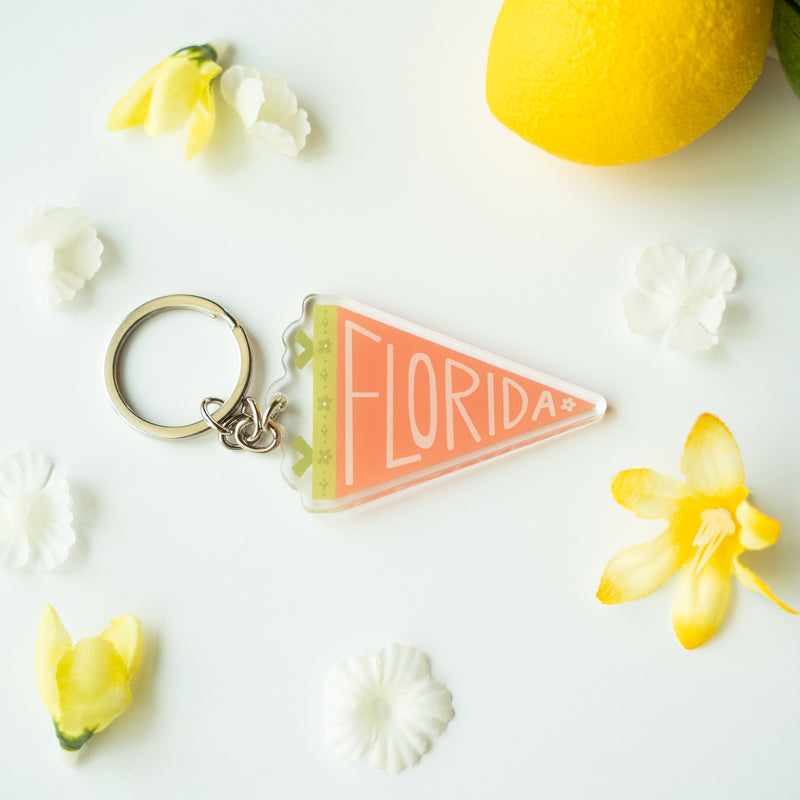 Florida Pennant Flag Keychain