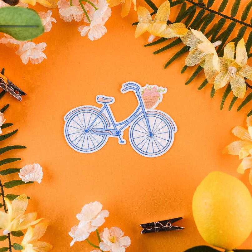 Cute Blue Bike Sticker