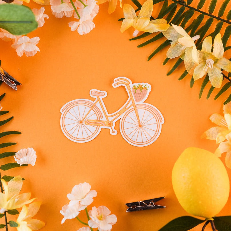 Cute Orange Bike Sticker