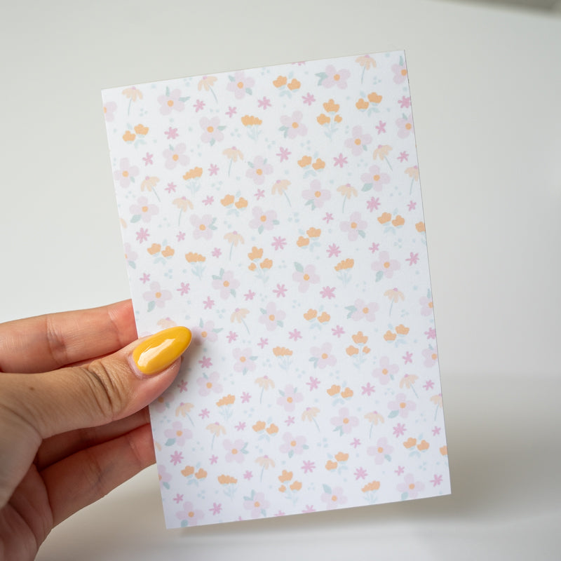 Cute Pink Flower Pattern Notepad