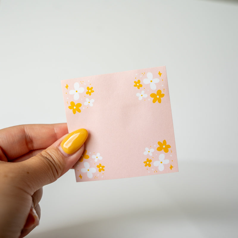 Pink Daisy Sticky Note Pad