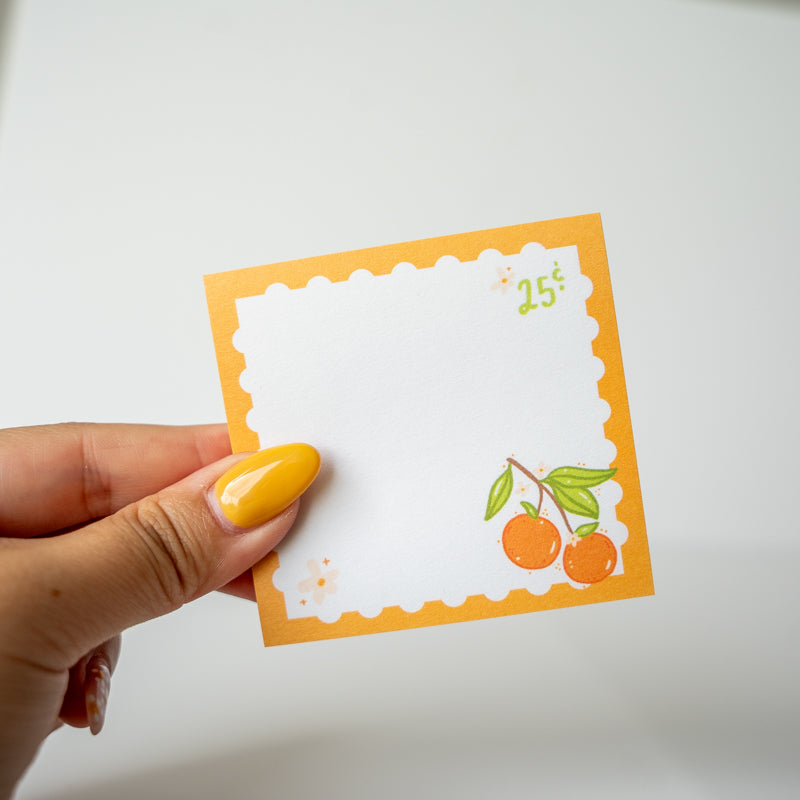 Orange Fruit Stamp Sticky Notes