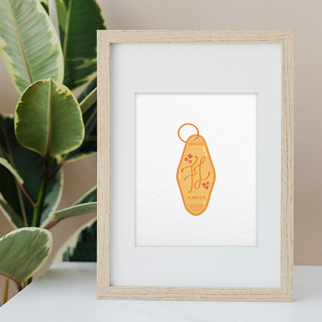 Illustrated Vintage Florida Keychain Print