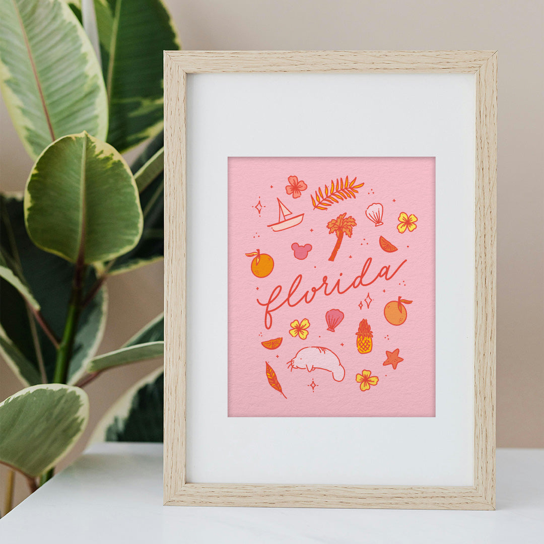 Pink Florida Illustration Art Print