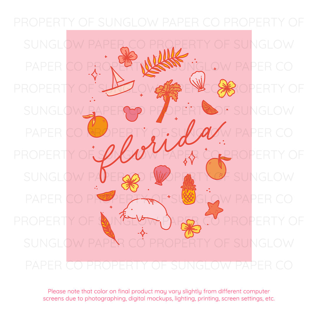 Pink Florida Illustration Art Print