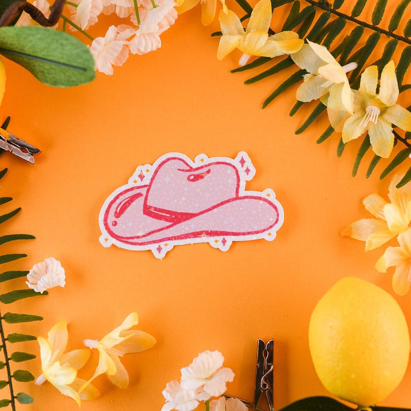 Holographic Cowboy Hat Sticker