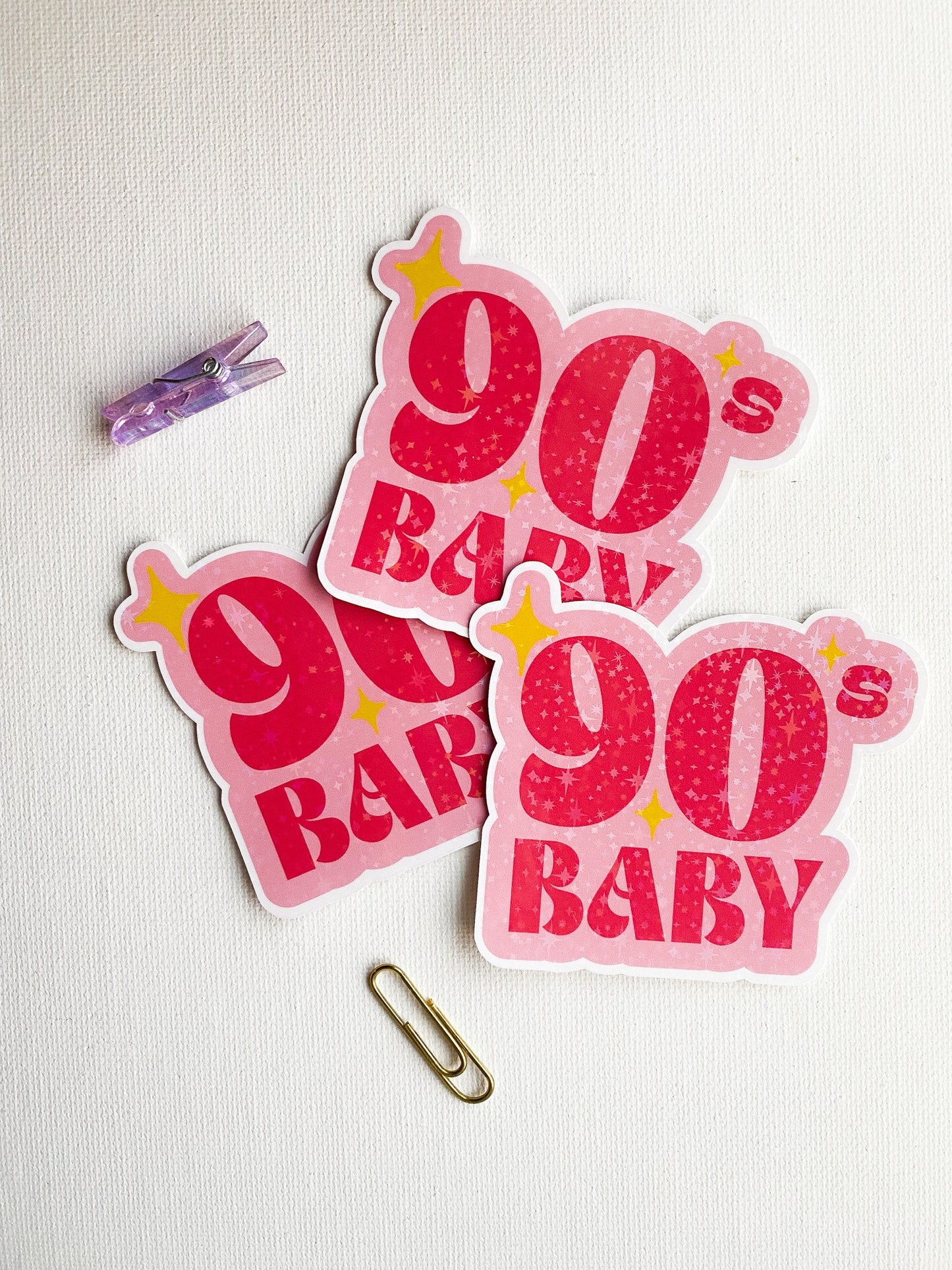 Baby Aesthetic Pink Red Retro Word Pin up 70s 80s' Sticker